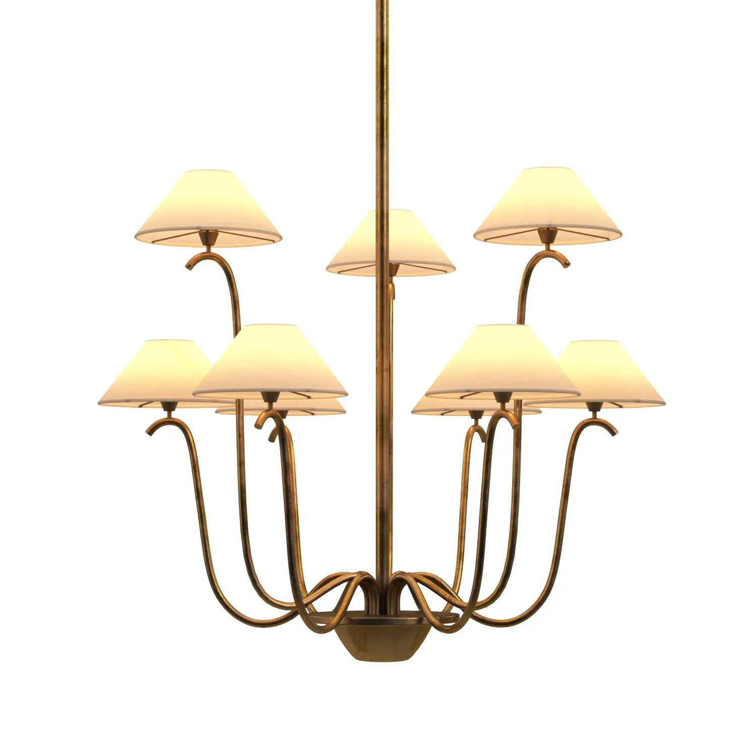 Large Jet Deau Five arm Wall Light In The Style Of Jean Royere 3D Model_03